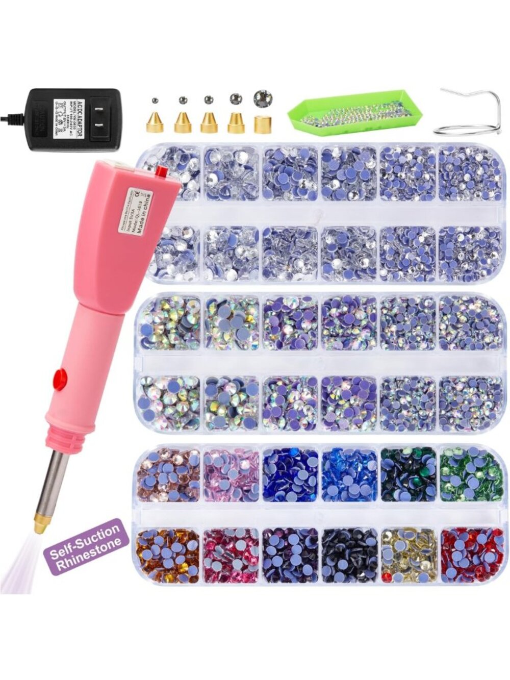 Rhinestone Bedazzler Kit with 5,000 Hot Fix Stones - Sparkle for Clothing